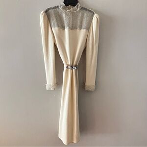 St. John | Vintage Knit Beaded Long Sleeve Dress